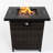 28Inch Fire Table, Black Brown, Steel Components, Propane/ Fueled, 40000Btu Heat Output Square Pit Heating Table 28Inch, Lid, Fueled