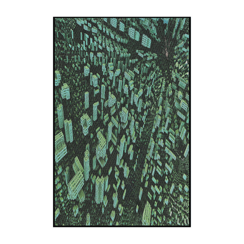 Tapis vert/noir aqua, Rectangle 7 pi x 9 pi