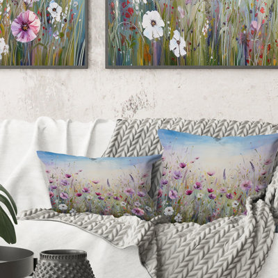 Coussin Wild Flowers Meadows III - imprimé champ de fleurs