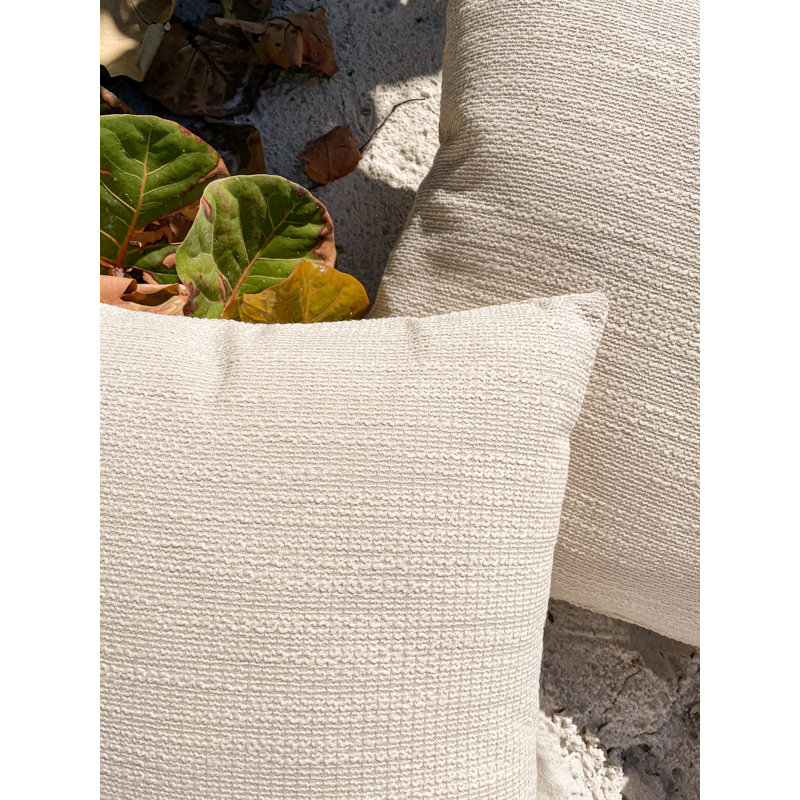 Housse de coussin d'extérieur Natural Waves, Beige, 24 po x 24 po