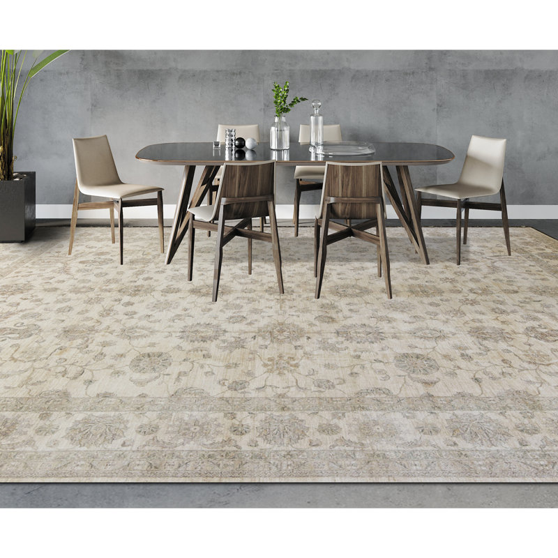 Ziegler Wool Oriental Area Rug in Beige