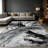 1PC black and white abstract brushstroke area rugs for Living Room, Soft and Comfortable, Suitable for all seasons, easy-to-maintain, machine washable Indoor floor mat, Under Table Farmhouse suitable for dining table, bedroom, entryway, patio, home-1216988168