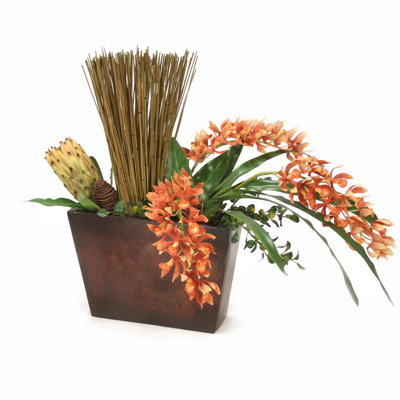 Plante artificielle à fleurs 19 po; plante grasse en pot