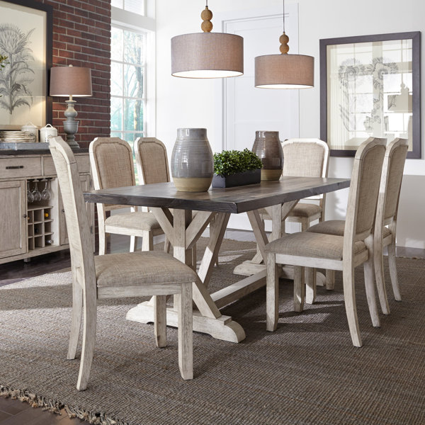 Laurel Foundry Modern Farmhouse Janiya 7 - Piece Trestle Dining Set ...