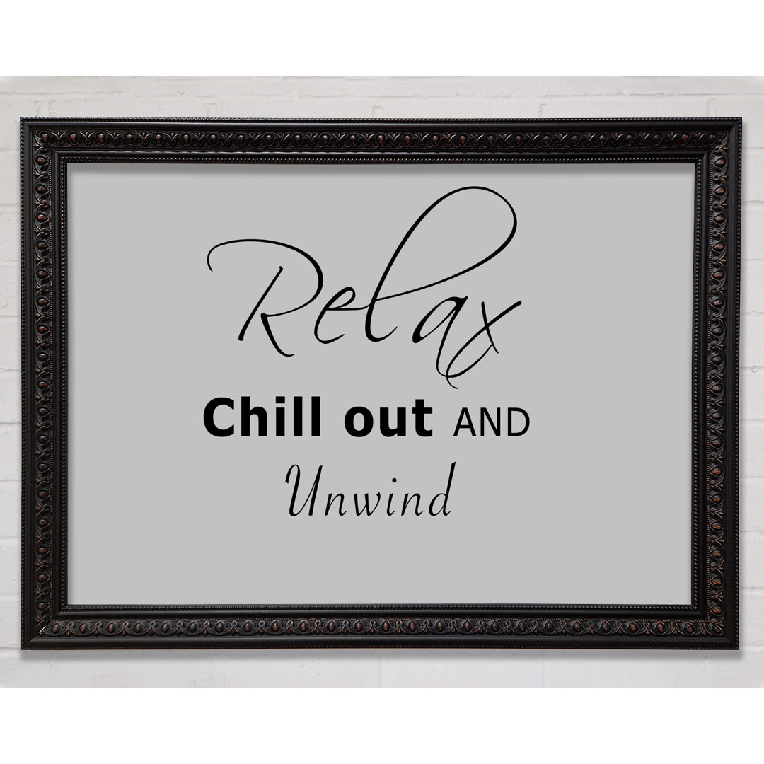 Bathroom Quote Relax Chill Out Silver - Einzelner Bilderrahmen Kunstdrucke