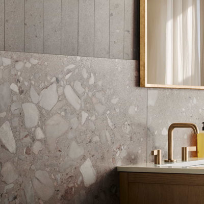 Valenti Grande 35 In. X 35 In. Terrazzo Look Semi-Polished Porcelain Floor And Wall Tile (17.64 Sq. Ft. / Case)