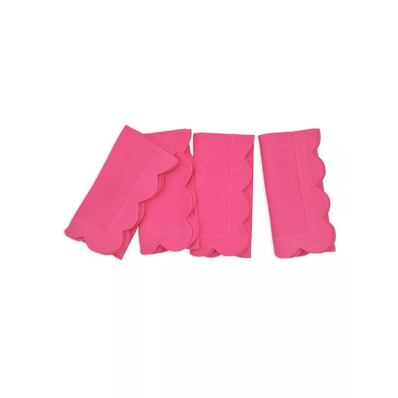 Sunflower Scallop Napkin, Fuchsia