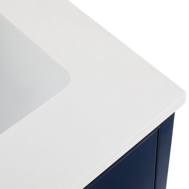 Iconic 24" Freestanding Standard Single Bathroom Vanity with Top, Navy, Gold
