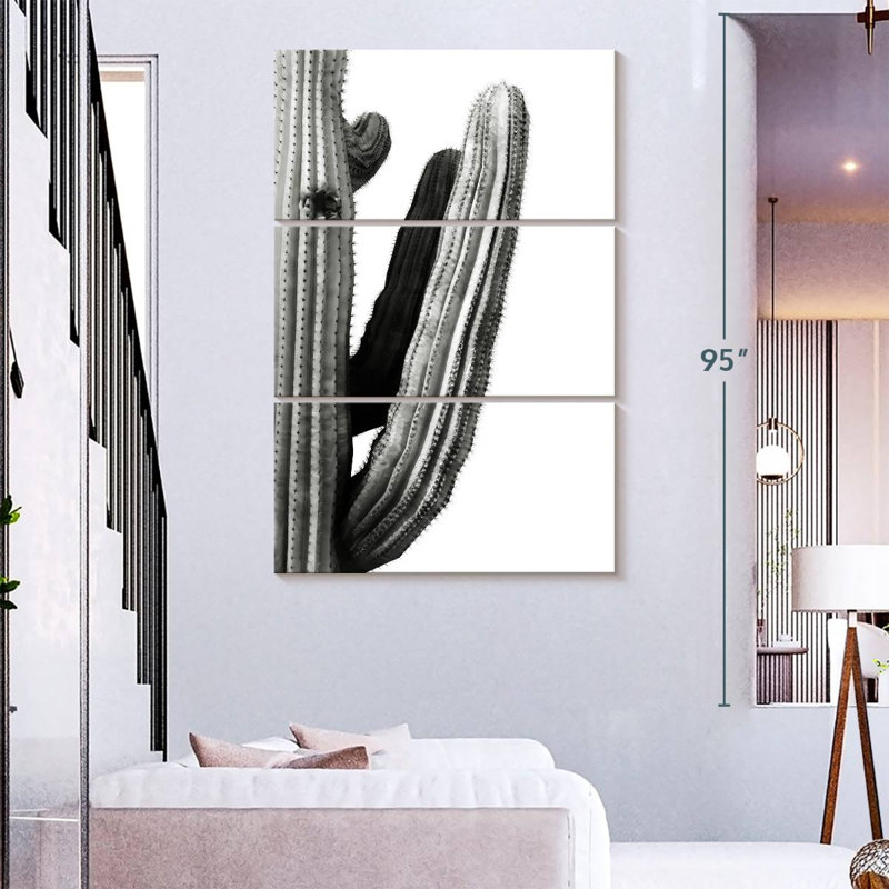" Cactus Branch " 3 - Pieces, 74" H x 48" W x 1.25" D