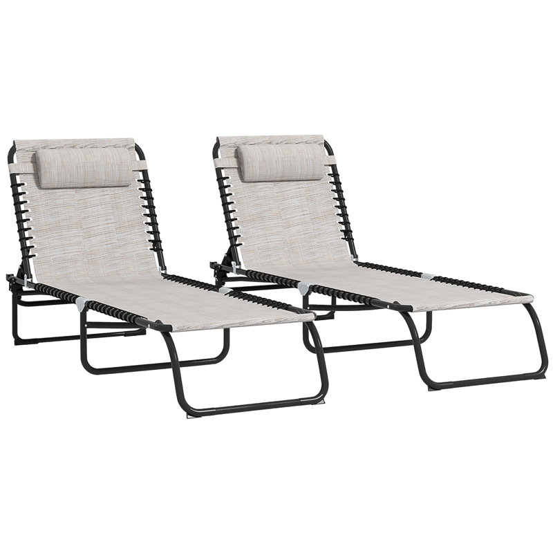 Chaise longue de piscine pliante, chaise de bronzage de patio, chaise longue d'extérieur avec dossier inclinable à 4 positions, siège en filet respirant pour plage, cour, patio, bleu foncé