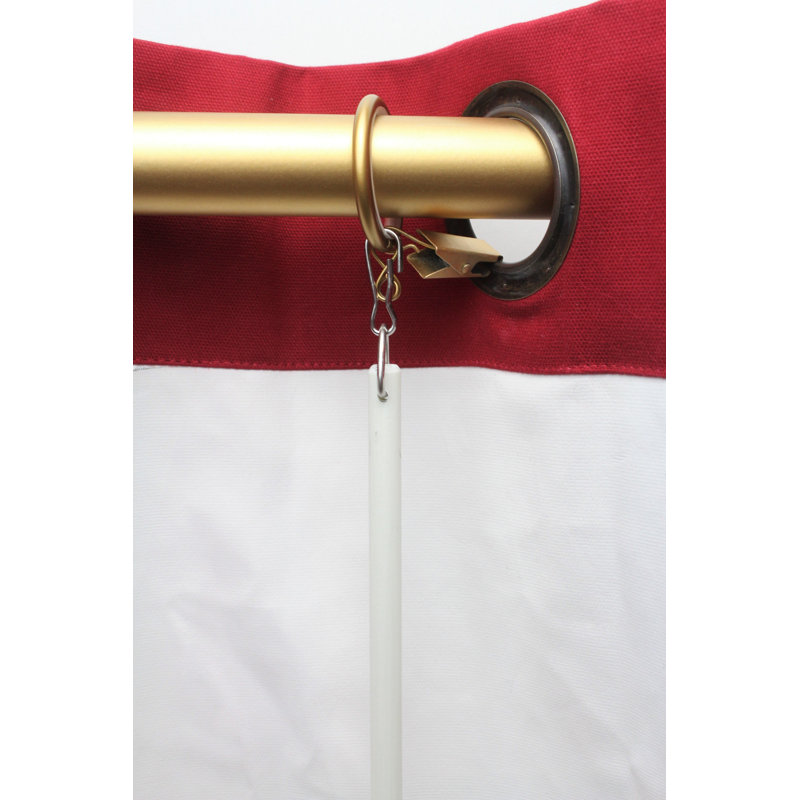 Accessoire de quincaillerie pour rideau en fibre de verre 0,25 po Camas, Blanc / or mat, H 48 po x l 0,25 po x P 0,25 po