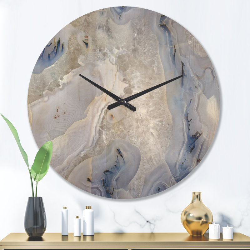 Agate fond de pierre - horloge murale abstraite en bois, Moyenne