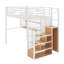 Lit mezzanine double en métal avec bureau et tablettes de rangement-1947932307
