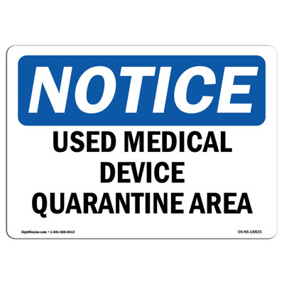 Plaque de quarantaine pour dispositifs médicaux usagés