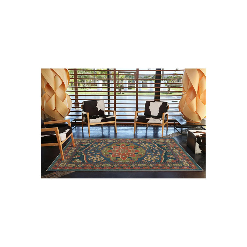 Tapis lavable vert floral, Sous-tapis rectangulaire 4 pi 7 po x 6 pi 7 po inc
