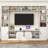 Entertainment Center/TV Stand For Tvs Up To 80" With Charging Station, Sliding Barn Door Cabinets, And Bookcase-2082514169