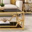 Table basse moderne en verre avec structure en métal, table de cocktail glamour pour salon-217326412