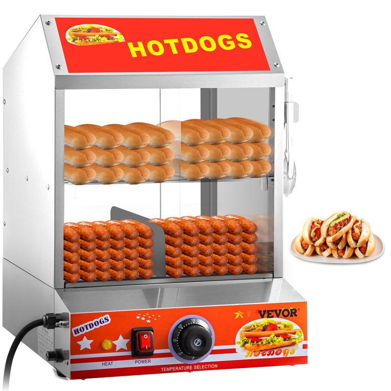 Réchaud pour hot-dogs à vapeur à 2 niveaux