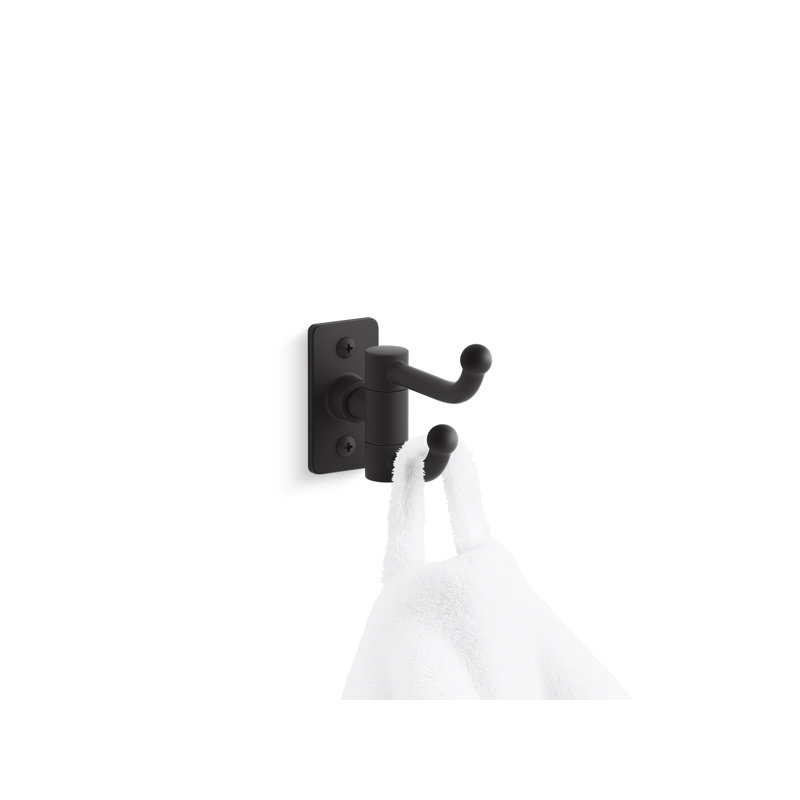 Castia by Studio McGee Double Robe Hook, Matte Black