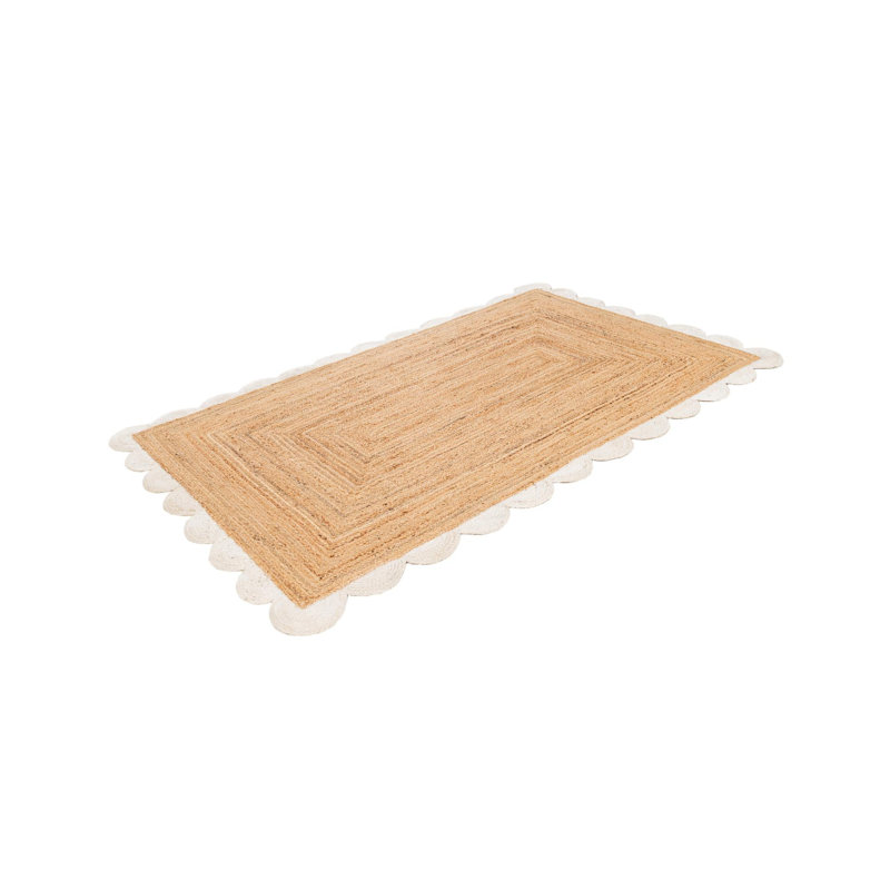Tapis uni en jute tressé festonné, Rectangle 9 pi x 12 pi