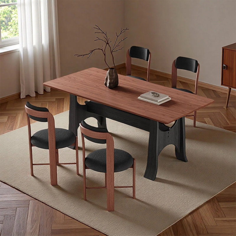 Retro and unique dining table sets, 5 Pieces: Table, 4 Chairs, 29.52"H x 70.86"L x 35.43"W