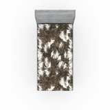 Ambesonne Floral Design Fitted Sheet Simplistic Leaves Art