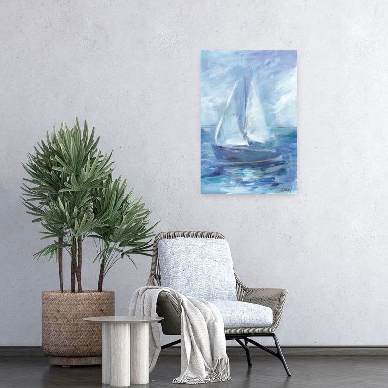 Voiles d'été, art côtier abstrait, H 24 po x l 16 po