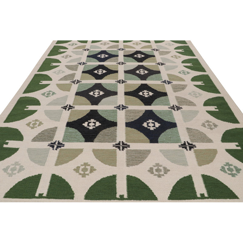 Handmade Cotton and Wool Area Rug
