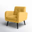 Fauteuil en polyester touffeté l 29,75 po avec pieds en bois massif Almeda-2115832556