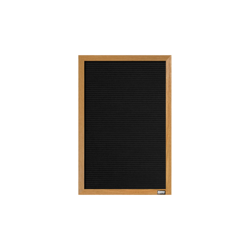 Framed Wall Mounted Letter Board, 18" H x 12" W, Oak