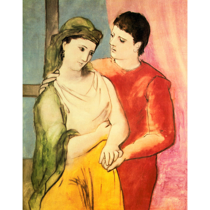 Lovers, Yellow, 18" H x 14" W