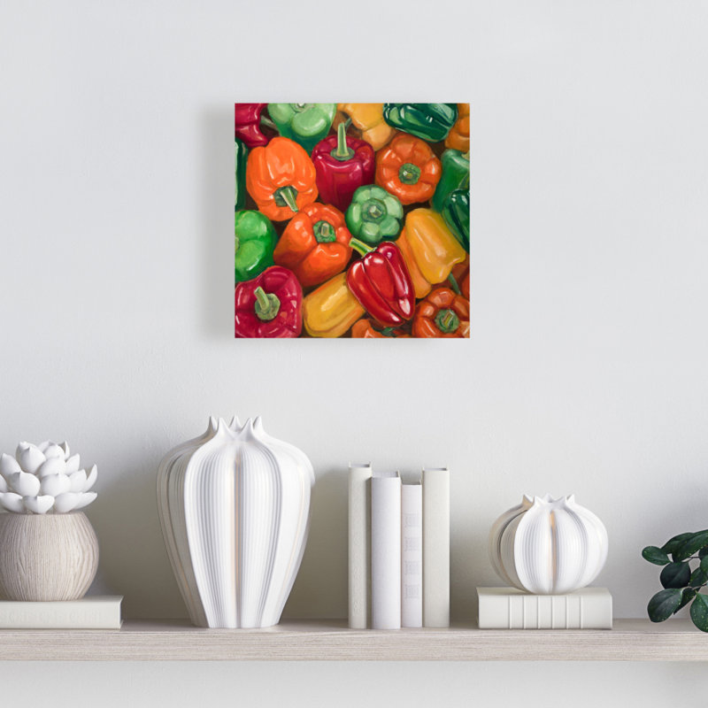 Toile de cuisine colorée avec poivrons colorés | Décoration vibrante