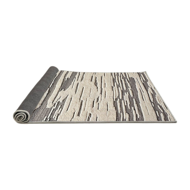 Tapis ivoire / gris foncé, Rond 7 pi