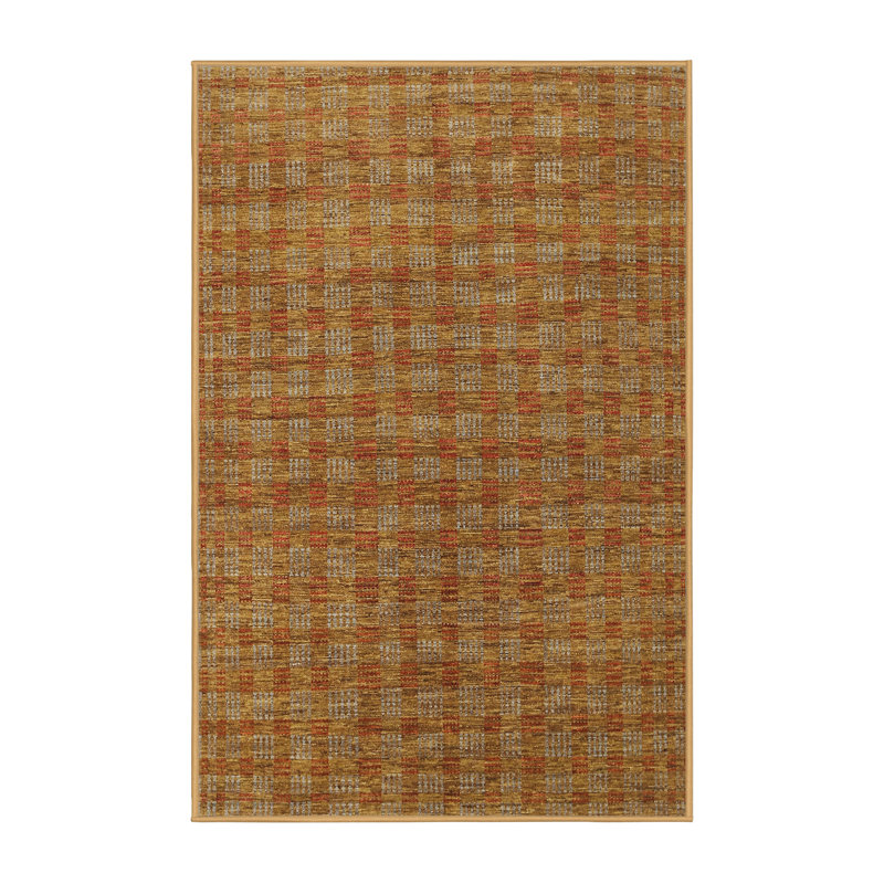 Tapis décoratif brun contemporain, Rectangle 7 pi x 10 pi