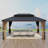 12ft x 16ft Hardtop Patio Gazebo with Aluminum Frame and Galvanized Steel Double Roof-137559584