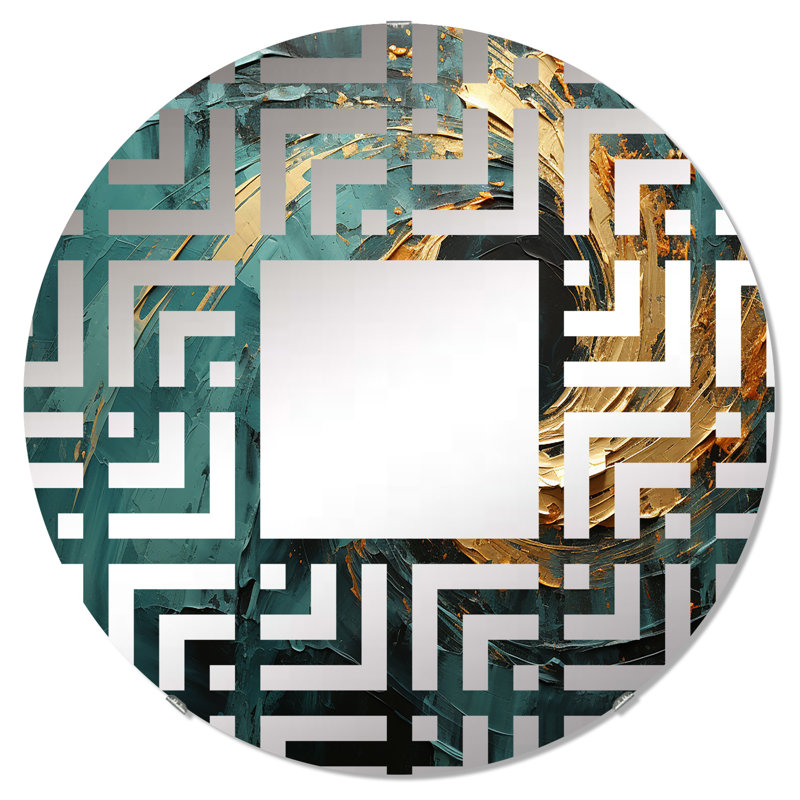 Miroir décoratif Golden Emerald Surge - Maze MIR106024 C, 23,6 po x 23,6 po