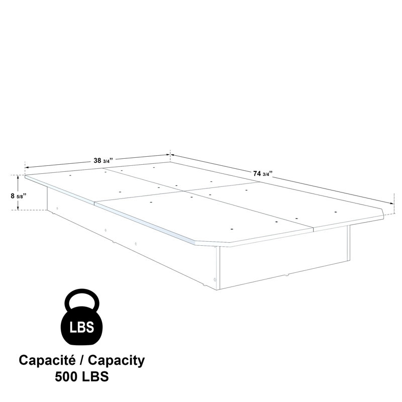 Suad Platform Bed - Easy Assembly, No Box Spring Required, Twin, Orange