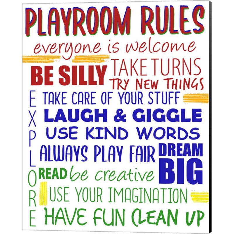 Playroom Rules par Ann Bailey - Art textuel sur toile tendue