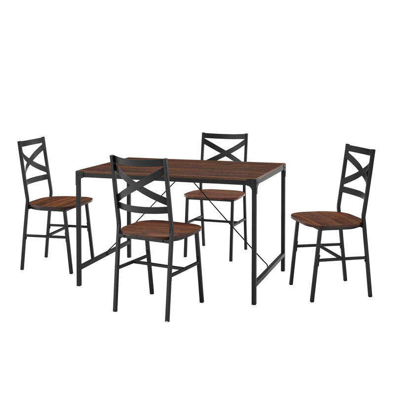 Armando 4 - Person Dining Set, Dark Walnut