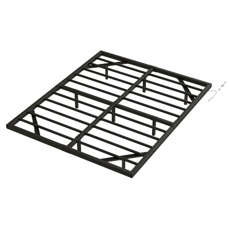 Canealus 9.1'' Floating Metal Bed Frame with LED Lights, Queen, Black