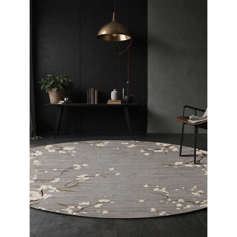 Tapis gris soyeux et moelleux, Rectangle 4 pi x 6 pi