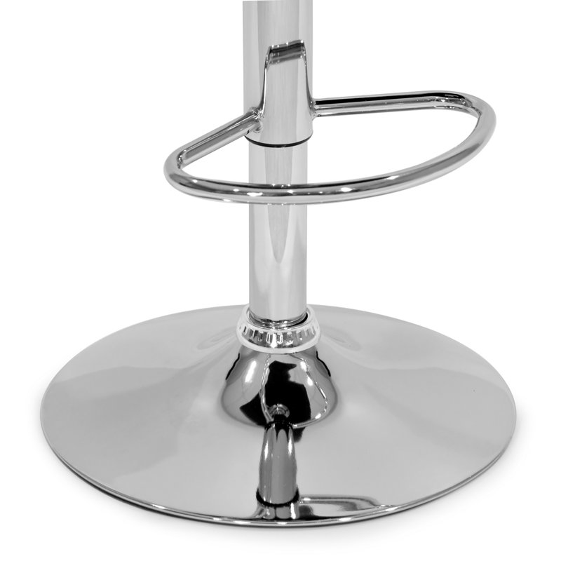 Kacey-Jean Swivel Upholstered Adjustable Height Counter Stool with Metal Frame, Ash Gray