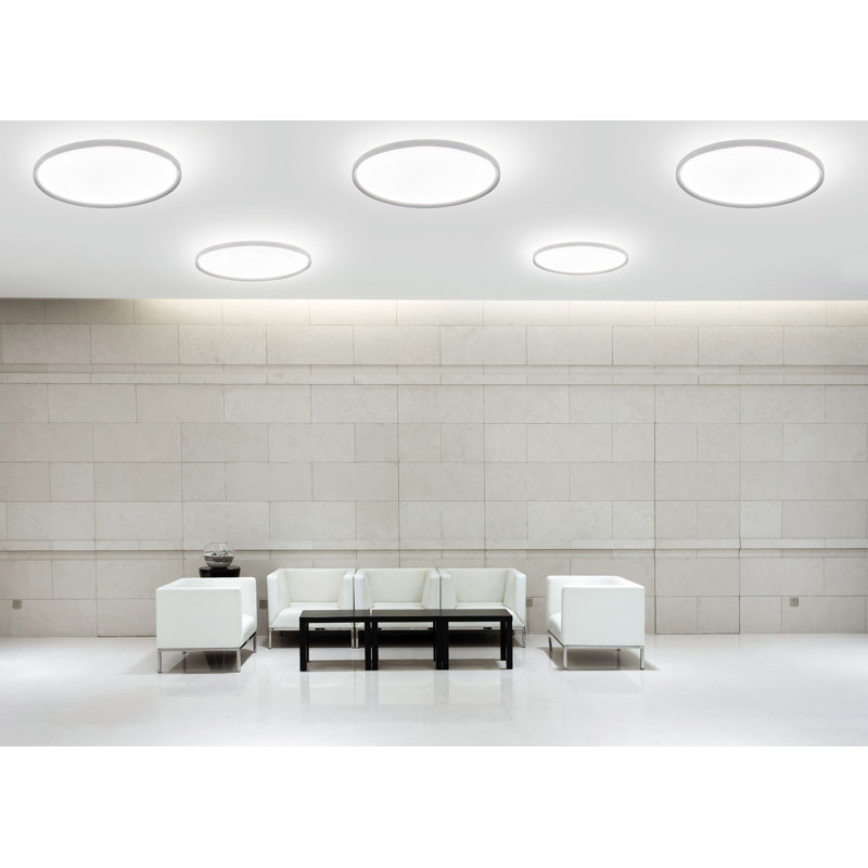 Plafonnier encastré simple à 1 lumière DEL Apollo, H 3 po x L 24 po x P 24 po, Lumière directe, Blanc