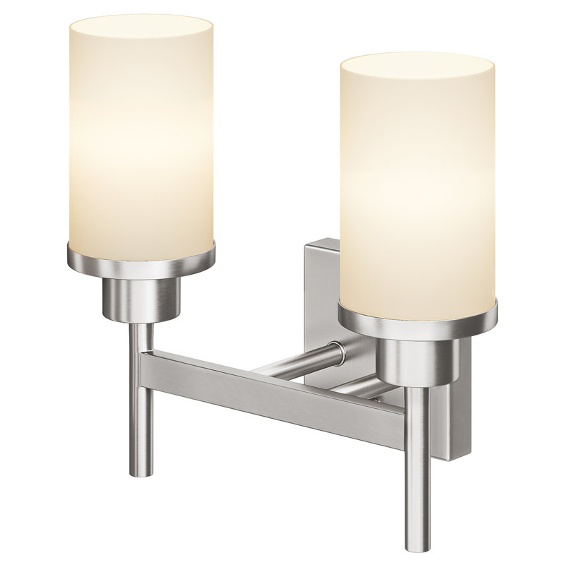 Torbett 2-light bathroom fixture, Nickel brossé
