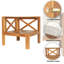 Ensemble de conversation modulaire en bois massif 5 pièces avec coussins-151808246