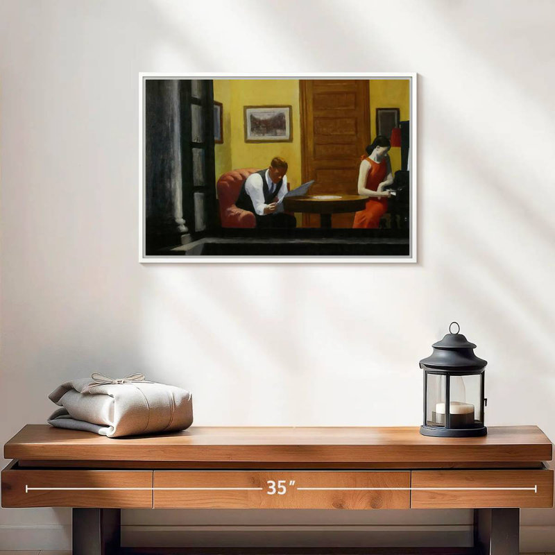 Chambre à New York, 19 po x 13 po, Cadre flottant blanc