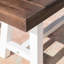 Banc en bois avec finition sablée brun foncé et métal rustique blanc, largeur de 63 po pour l'extérieur, structure en métal