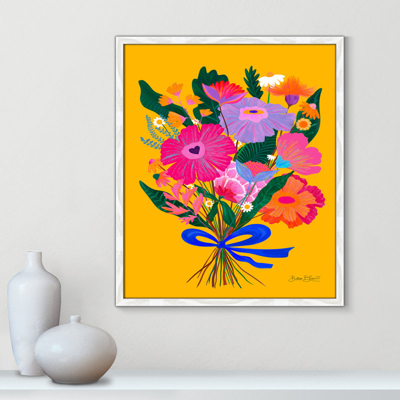 Imprimé éclectique de fleurs par Bloom, L 21,5 po x H 25,5 po, White Woodgrain, Impression encadrée