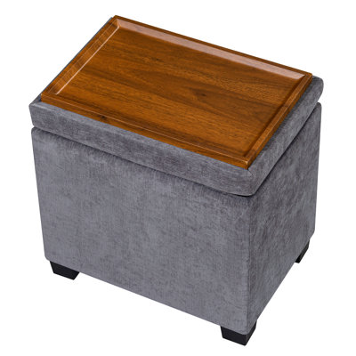 15.5" Rectangle Linen Storage Ottoman Bench