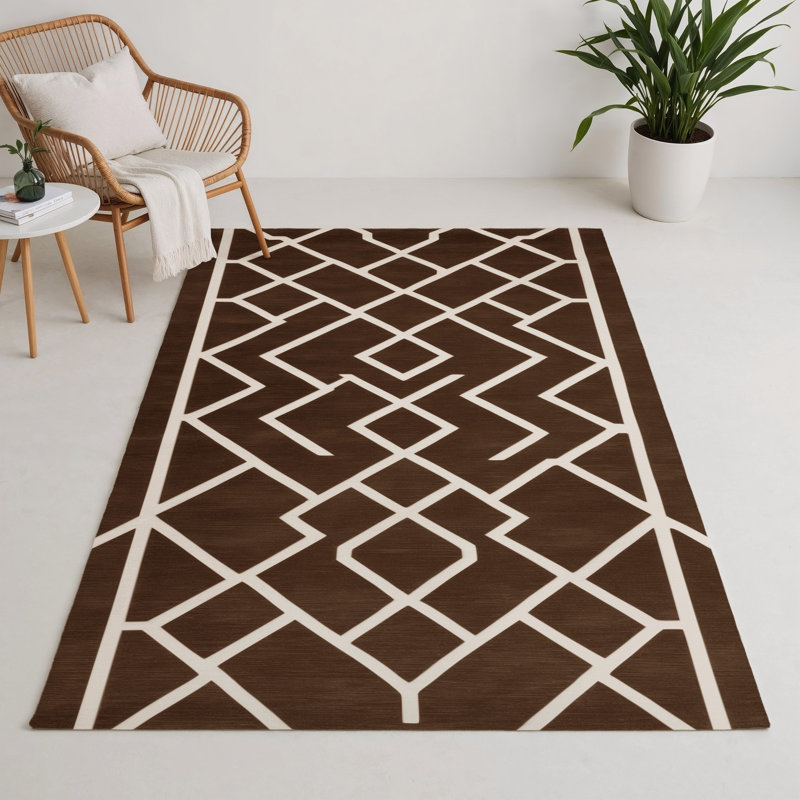 Tapis brun intérieur et extérieur Trellis, Rectangle 9 pi x 12 pi
